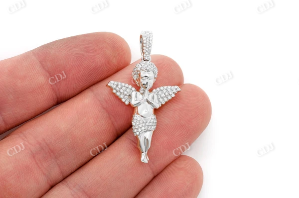 0.60CTW Round Diamond Praying Cherub Pendant  customdiamjewel   