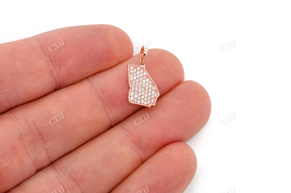 0.25CTW Diamond Georgia State Pendant  customdiamjewel   