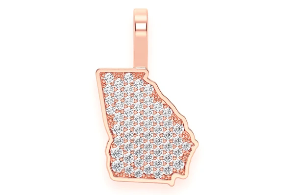 0.25CTW Diamond Georgia State Pendant  customdiamjewel   