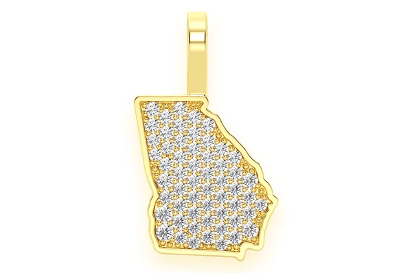 0.25CTW Diamond Georgia State Pendant  customdiamjewel   