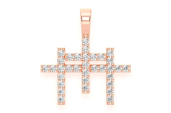 0.50CTW Diamond Triple Cross Pendant  customdiamjewel   