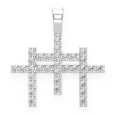 0.50CTW Diamond Triple Cross Pendant  customdiamjewel   