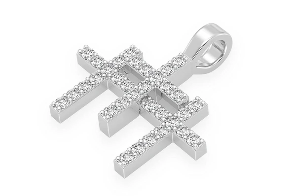 0.50CTW Diamond Triple Cross Pendant  customdiamjewel   