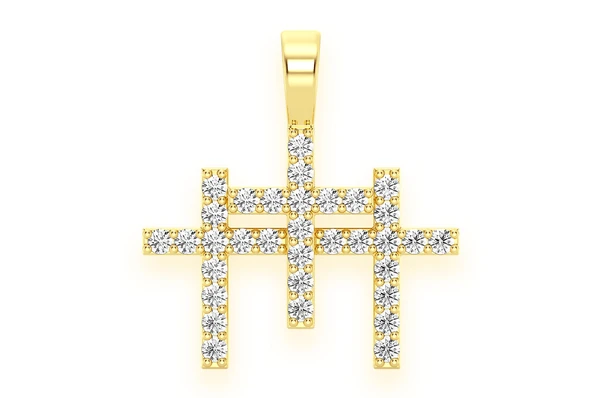 0.50CTW Diamond Triple Cross Pendant  customdiamjewel   