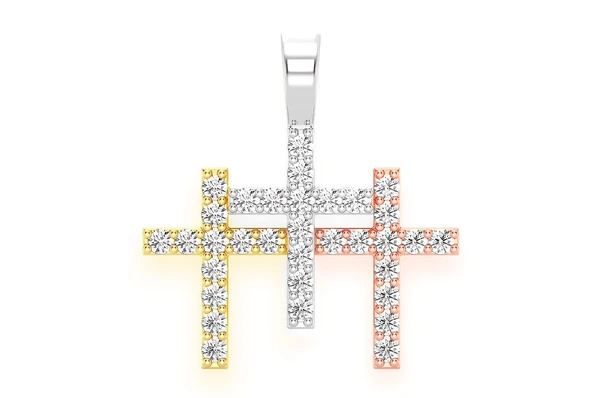 0.50CTW Diamond Triple Cross Pendant  customdiamjewel   