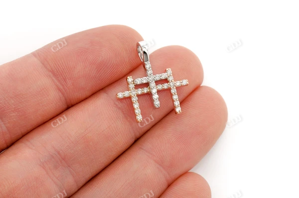 0.50CTW Diamond Triple Cross Pendant  customdiamjewel   