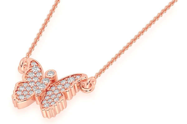 Butterfly Emoji Iced Out daily wear Girls Necklace  customdiamjewel   