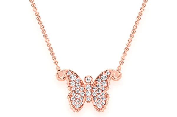 Butterfly Emoji Iced Out daily wear Girls Necklace  customdiamjewel   