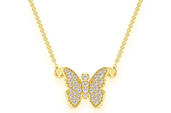 Butterfly Emoji Iced Out daily wear Girls Necklace  customdiamjewel   