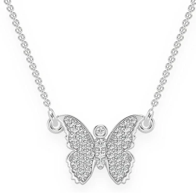 Butterfly Emoji Iced Out daily wear Girls Necklace  customdiamjewel   