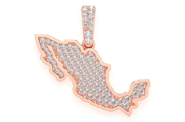 0.33CTW Diamond Mexico Country Pendant  customdiamjewel   