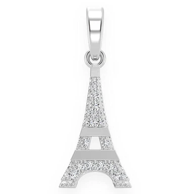 0.33CTW Diamond Eiffel Tower Pendant  customdiamjewel   