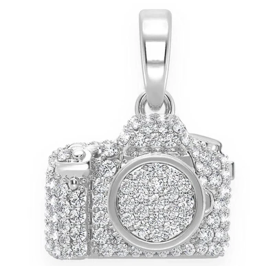 0.75CTW Cluster Diamond Camera Pendant  customdiamjewel   