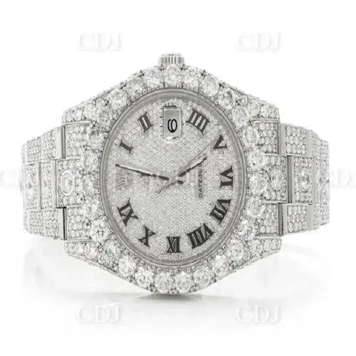 Stainless Steel Rolex Round Diamond Watch (29.34CTW)  customdiamjewel   