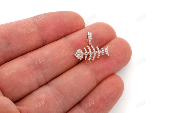 0.33CTW Bare Bone Fish Diamond Pendant  customdiamjewel   