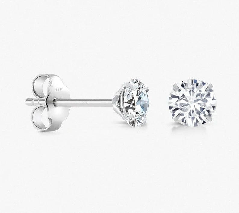 0.5CT Moissanite Brilliant Cut Diamond Stud Earrings  customdiamjewel   