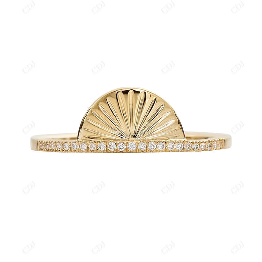 0.05ctw Lab Grown Diamond Golden Sundial Wedding Band  customdiamjewel 10KT Yellow Gold VVS-EF