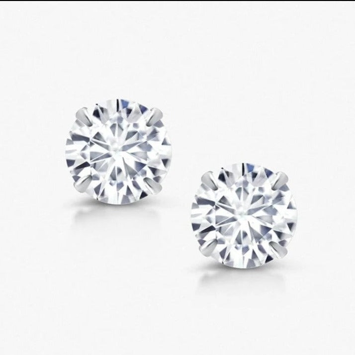 0.5CT Moissanite Brilliant Cut Diamond Stud Earrings  customdiamjewel Sterling Silver White Gold VVS-EF