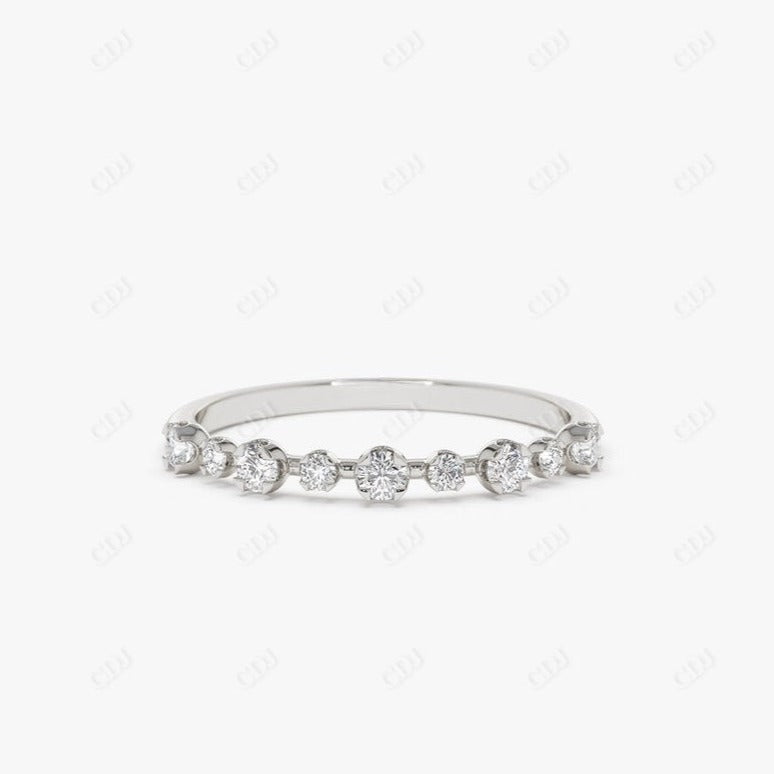 0.18CTW Dainty Lab Grown Diamond Wedding Band  customdiamjewel 10KT White Gold VVS-EF