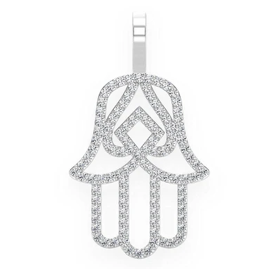 Antique 1.00CTW Hamsa Silhouette Pendant  customdiamjewel   