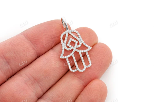 Antique 1.00CTW Hamsa Silhouette Pendant  customdiamjewel   