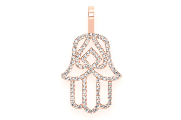 Antique 1.00CTW Hamsa Silhouette Pendant  customdiamjewel   