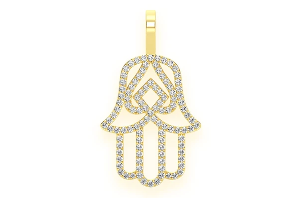 Antique 1.00CTW Hamsa Silhouette Pendant  customdiamjewel   