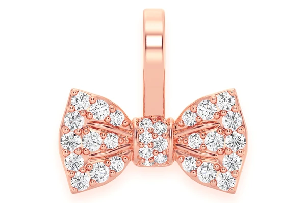 0.20CTW Diamond Mini Bowtie Pendant  customdiamjewel   