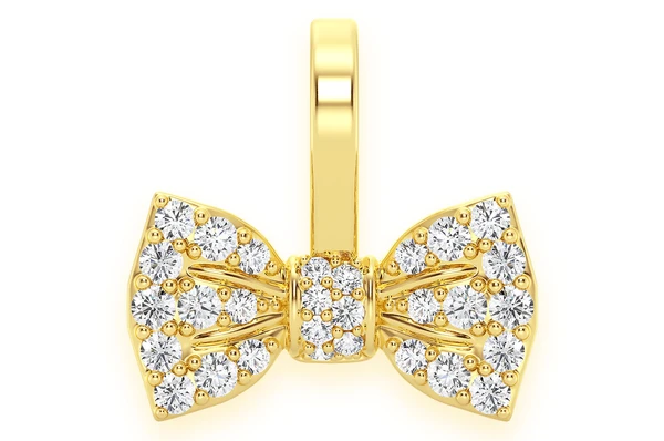 0.20CTW Diamond Mini Bowtie Pendant  customdiamjewel   