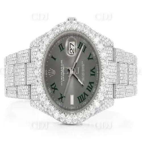 Custom Make Swiss Movement Stainless Steel Diamond Watch(27.70CTW)  customdiamjewel   