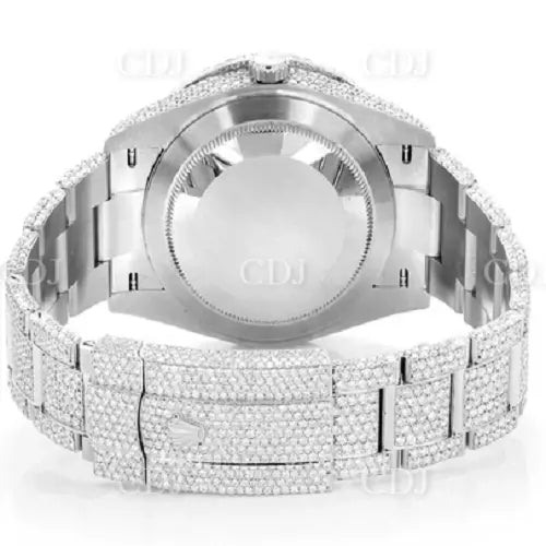 Custom Make Swiss Movement Stainless Steel Diamond Watch(27.70CTW)  customdiamjewel   