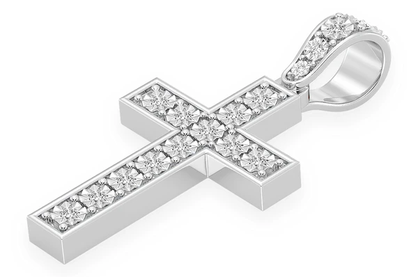 0.25CTW Diamond Cross Pendant  customdiamjewel   