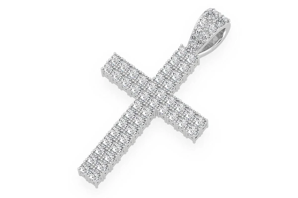 0.80CTW Two Row Cross Pendant  customdiamjewel   