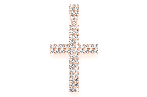 0.80CTW Two Row Cross Pendant  customdiamjewel   