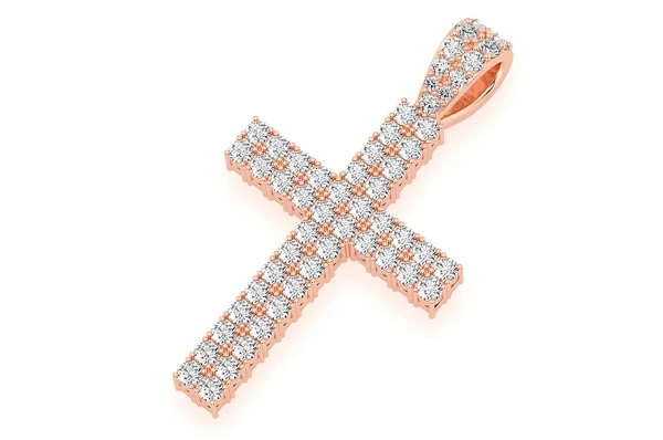 0.80CTW Two Row Cross Pendant  customdiamjewel   