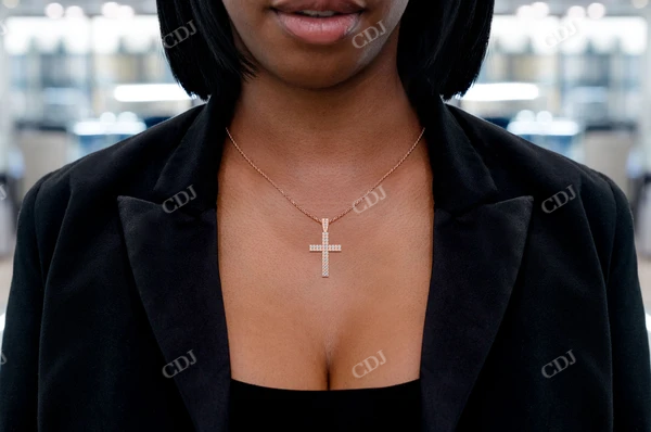 0.80CTW Two Row Cross Pendant  customdiamjewel   