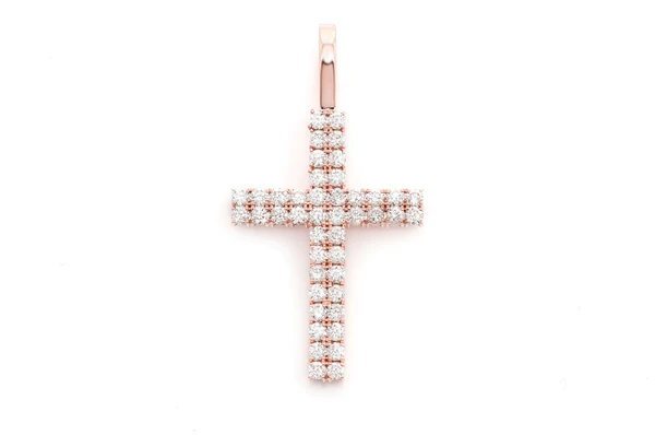 0.80CTW Two Row Cross Pendant  customdiamjewel   