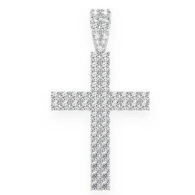 0.80CTW Two Row Cross Pendant  customdiamjewel   