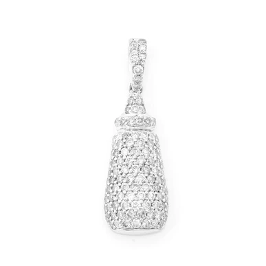 0.90CTW Round Diamond Mustard Bottle Pendant  customdiamjewel   