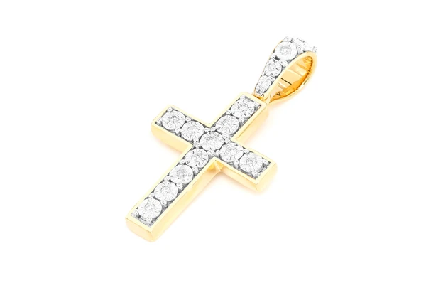 0.15CTW Diamond Minimalist Cross Pendant  customdiamjewel   