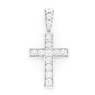 0.15CTW Diamond Minimalist Cross Pendant  customdiamjewel   