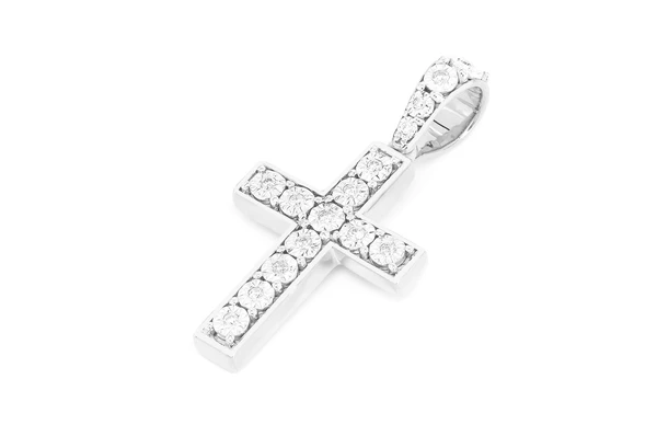 0.15CTW Diamond Minimalist Cross Pendant  customdiamjewel   