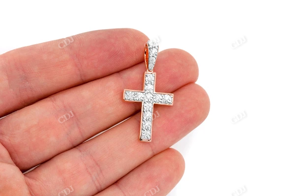 0.15CTW Diamond Minimalist Cross Pendant  customdiamjewel   