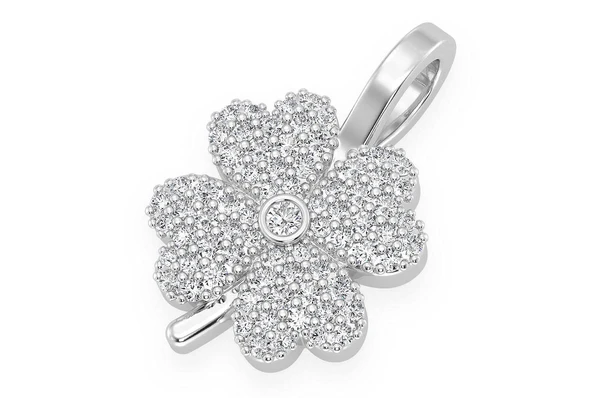 0.35CTW Cluster Four Leaf Clover Pendant  customdiamjewel   