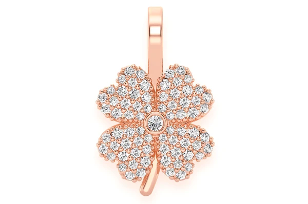 0.35CTW Cluster Four Leaf Clover Pendant  customdiamjewel   