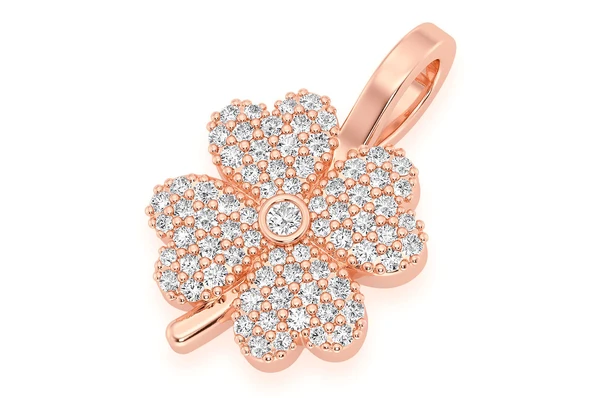 0.35CTW Cluster Four Leaf Clover Pendant  customdiamjewel   