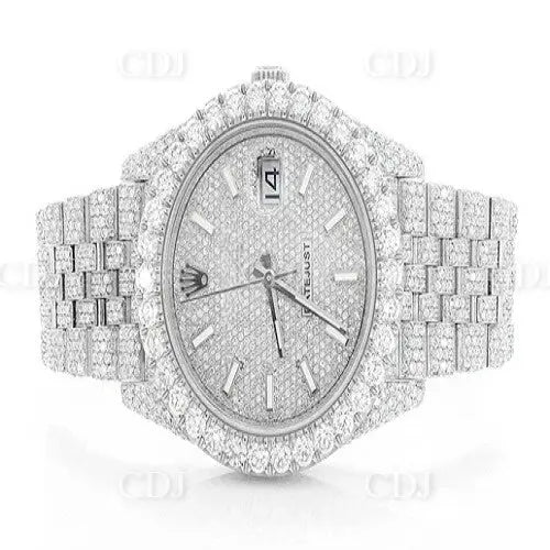 Stainless Steel Mechanical Real Diamond Watch (26.25CTW)  customdiamjewel   