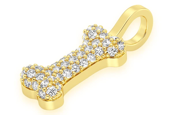 0.35CTW Diamond Dog Bone Pendant  customdiamjewel   