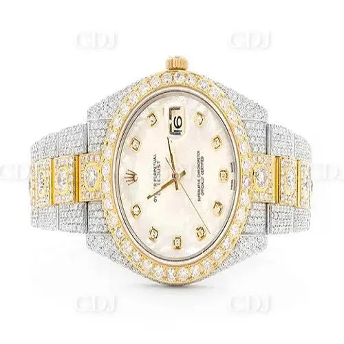 Round Diamond Two Tone Ice Out Men Watch (24.66CTW)  customdiamjewel   