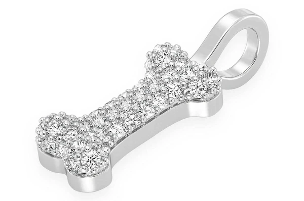 0.35CTW Diamond Dog Bone Pendant  customdiamjewel   